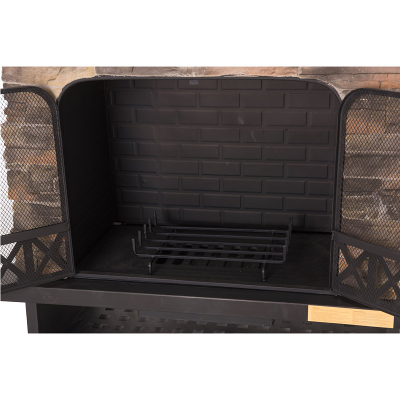 Darby Home Co Pirtle 48.03'' H Steel Wood Burning Outdoor Fireplace